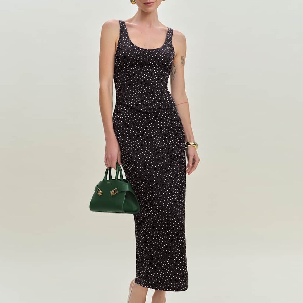 Reformation Elina Satin Dress Black - Size 6
